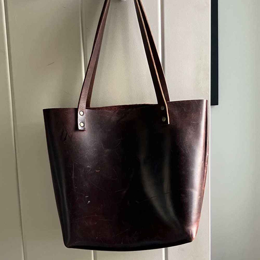 Portland Leather Dark Brown Tote Bag